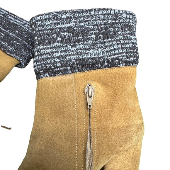 Rachel Comey Colton Ankle Boot Size 6.5 Fold-Over Knit Cuff Tan Suede Sweater - Picture 5 of 10
